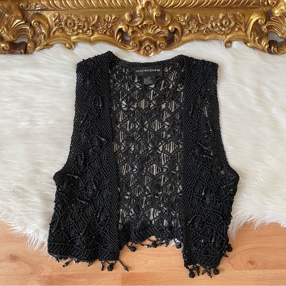 Andrea Jovine Beaded Knit Vest - Picture 7 of 7